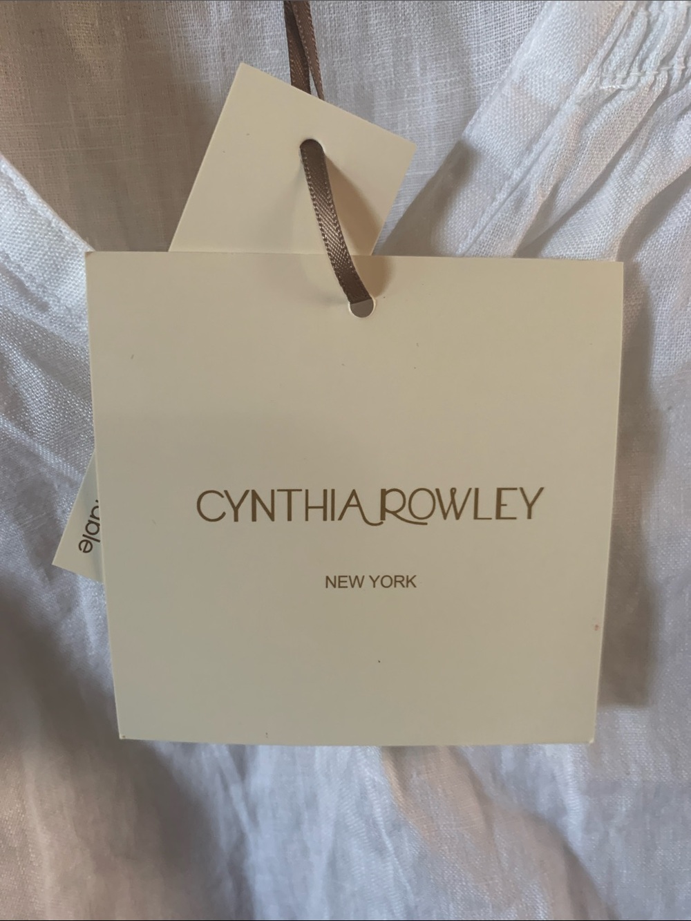 Cynthia Rowley White 100% Linen Long Sleeve Top Small NWT - Picture 2 of 5